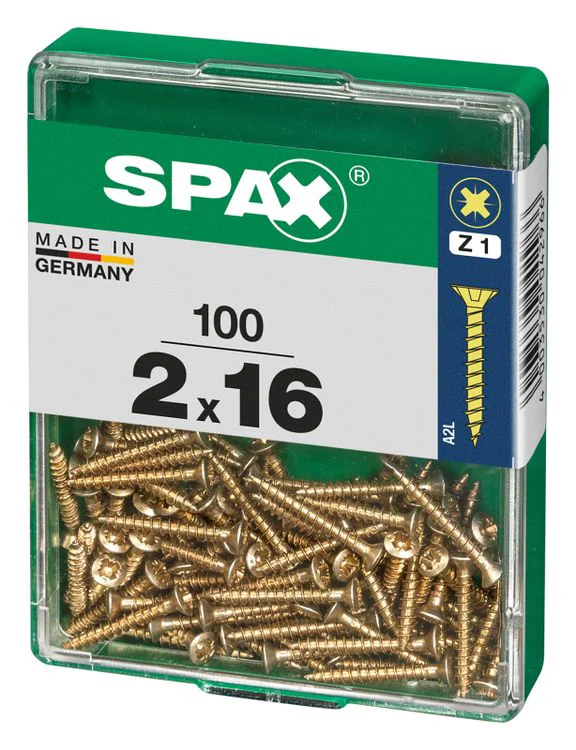 Spax schroef pozidrive verzinkt 2x16mm 100st - Image 2