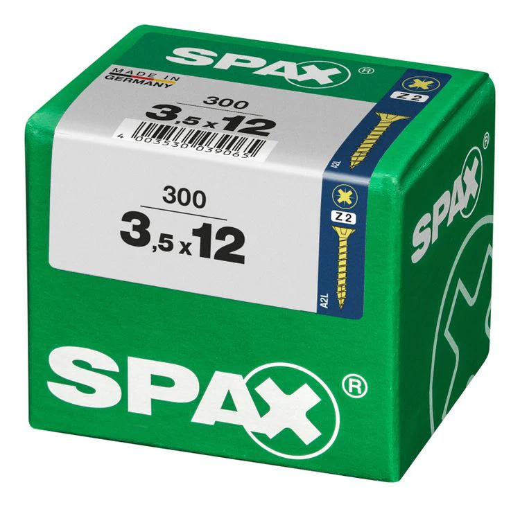 Spax schroef pozidrive verzinkt 3,5x12mm 300st - Image 2