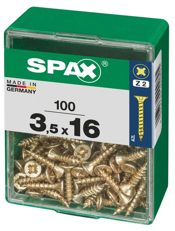 Spax schroef pozidrive verzinkt 3,5x16mm 100st - Image 2