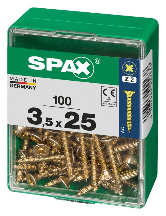 Spax schroef pozidrive verzinkt 3,5x25mm 100st - Image 2