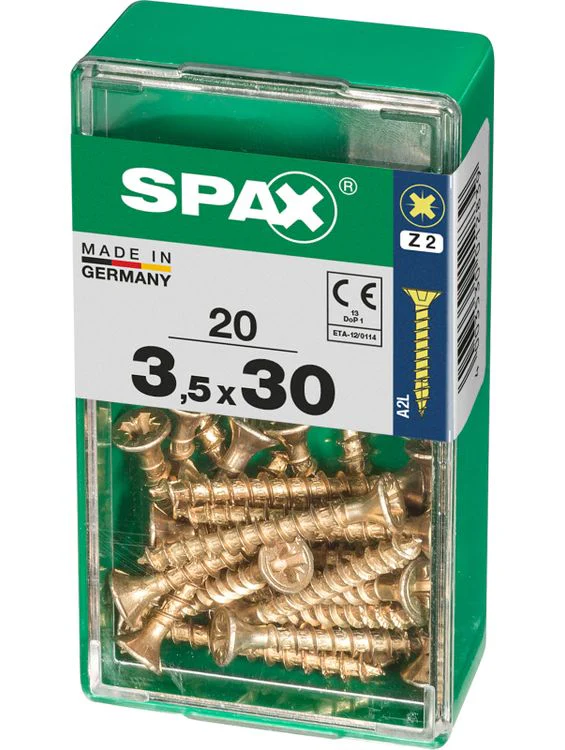 Spax schroef pozidrive verzinkt 3,5x30mm 20st - Image 2