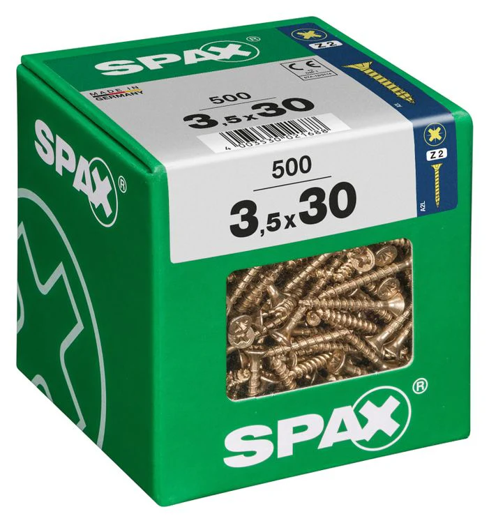 Spax schroef pozidrive verzinkt 3,5x30mm 500st