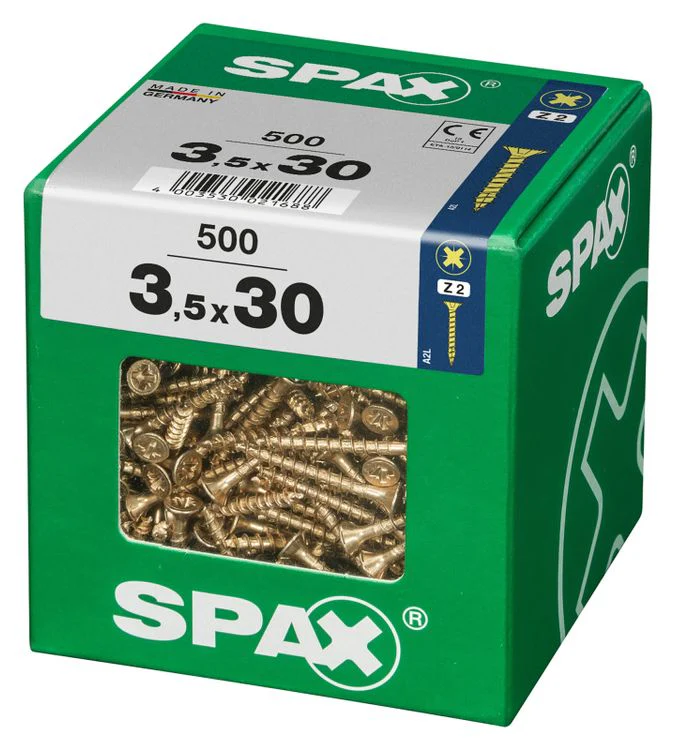 Spax schroef pozidrive verzinkt 3,5x30mm 500st - Image 2