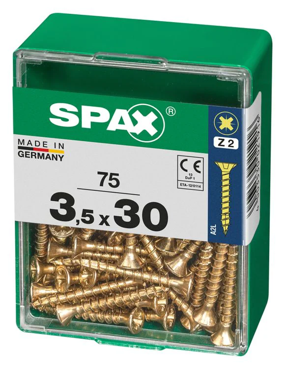 Spax schroef pozidrive verzinkt 3,5x30mm 75st - Image 2