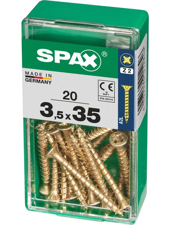 Spax schroef pozidrive verzinkt 3,5x35mm 20st - Image 2