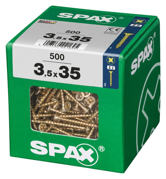 Spax schroef pozidrive verzinkt 3,5x35mm 500st - Image 2