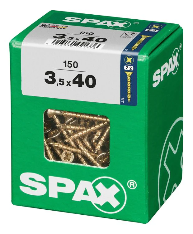 Spax schroef pozidrive verzinkt 3,5x40mm 150st - Image 2
