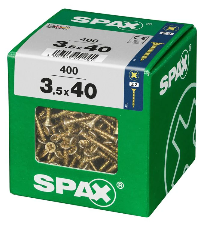 Spax schroef pozidrive verzinkt 3,5x40mm 400st - Image 2