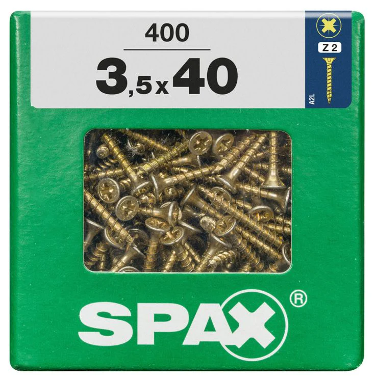 Spax schroef pozidrive verzinkt 3,5x40mm 400st - Image 3