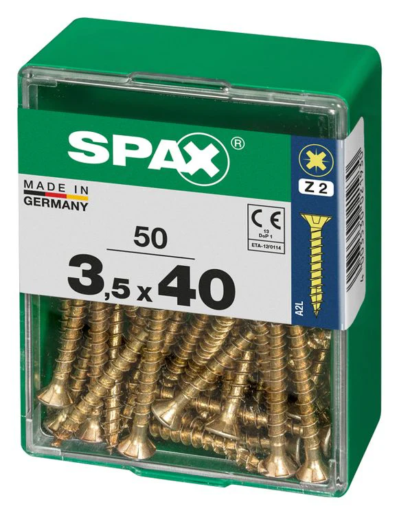 Spax schroef pozidrive verzinkt 3,5x40mm 50st - Image 2