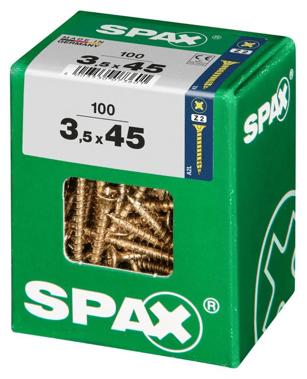 Spax schroef pozidrive verzinkt 3,5x45mm 100st - Image 2