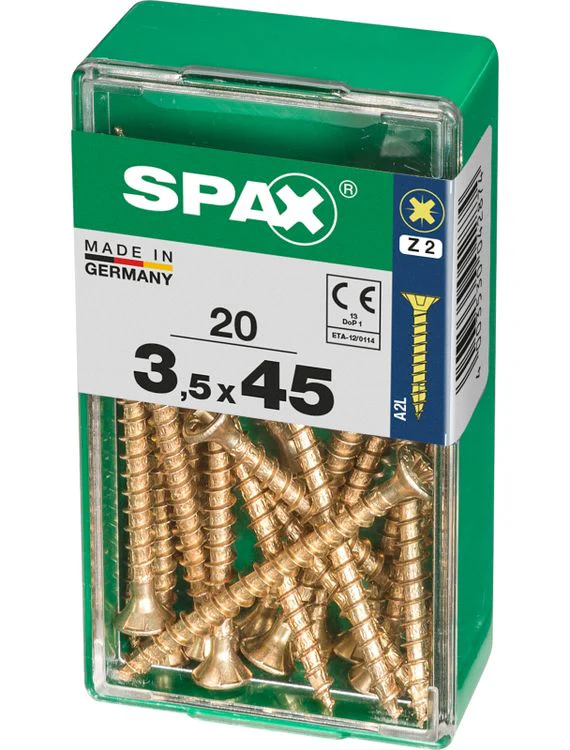 Spax schroef pozidrive verzinkt 3,5x45mm 20st - Image 2