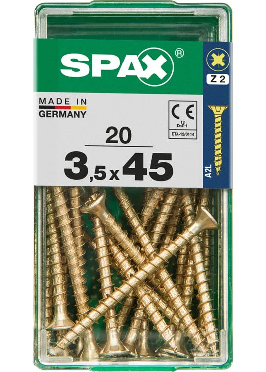 Spax schroef pozidrive verzinkt 3,5x45mm 20st - Image 3