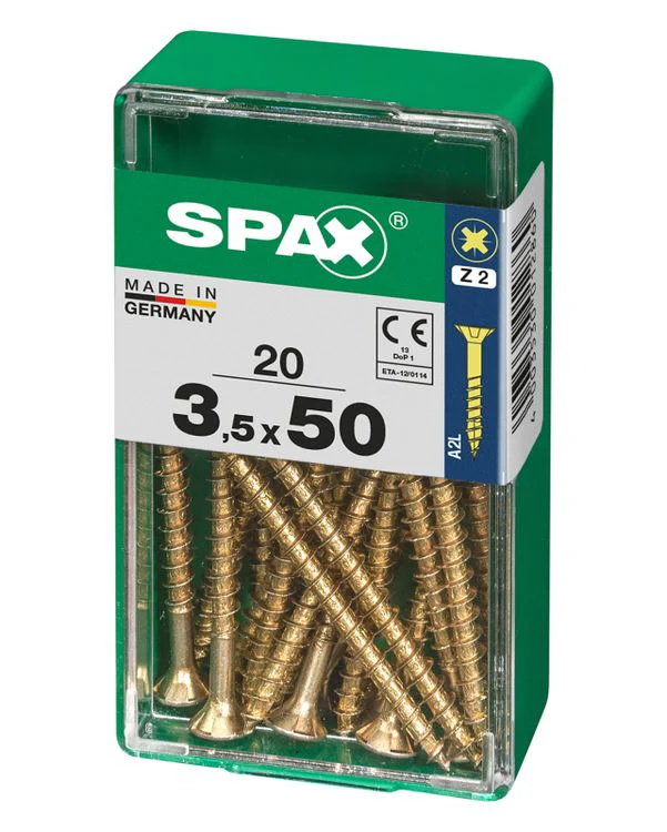 Spax schroef pozidrive verzinkt 3,5x50mm 20st - Image 2