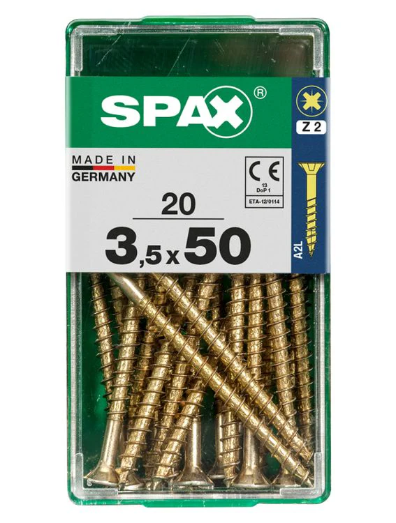 Spax schroef pozidrive verzinkt 3,5x50mm 20st - Image 3