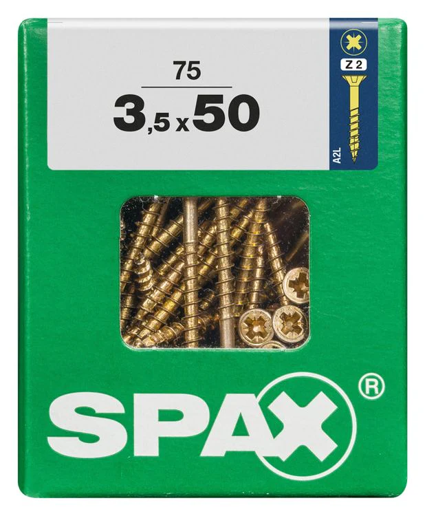 Spax schroef pozidrive verzinkt 3,5x50mm 75st - Image 2