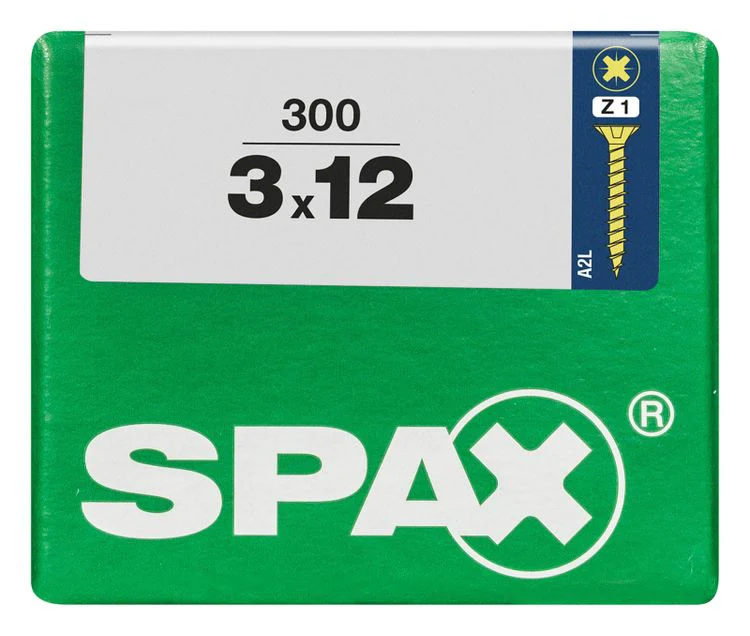 Spax schroef pozidrive verzinkt 3x12mm 300st - Image 2