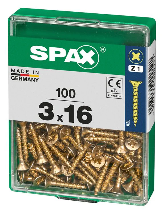 Spax schroef pozidrive verzinkt 3x16mm 100st - Image 2