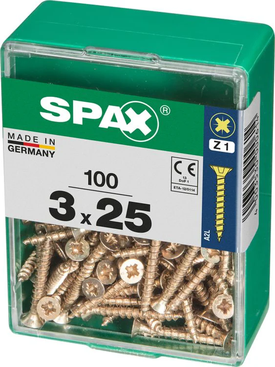 Spax schroef pozidrive verzinkt 3x25mm 100st - Image 2