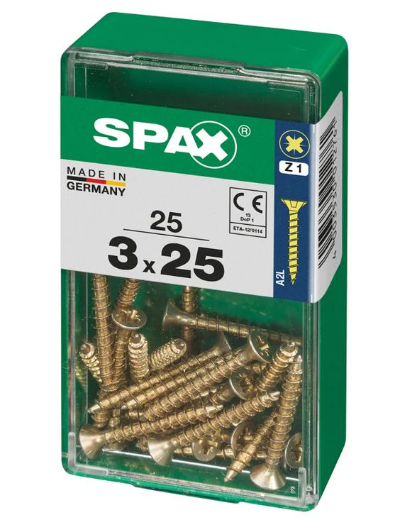 Spax schroef pozidrive verzinkt 3x25mm 25st - Image 2