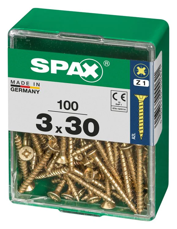 Spax schroef pozidrive verzinkt 3x30mm 100st - Image 2