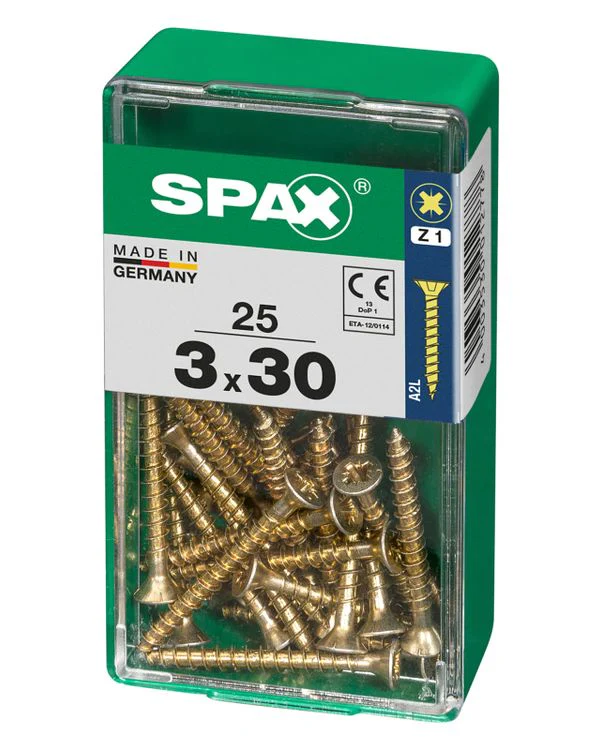 Spax schroef pozidrive verzinkt 3x30mm 25st - Image 2