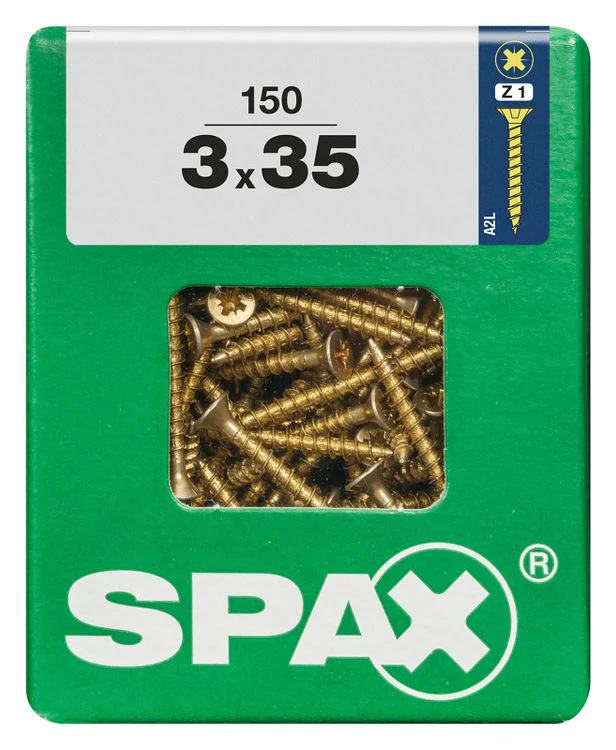 Spax schroef pozidrive verzinkt 3x35mm 150st - Image 3