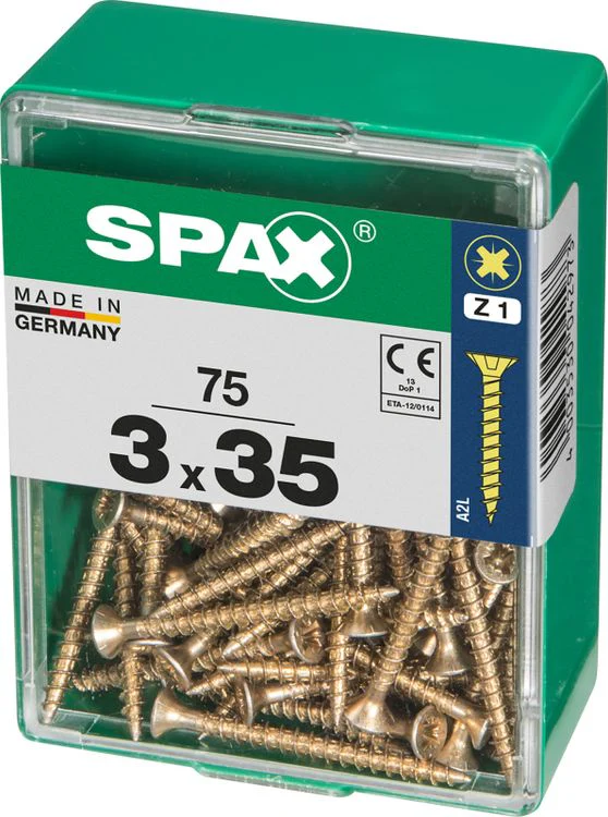 Spax schroef pozidrive verzinkt 3x35mm 75st - Image 2