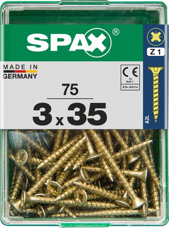 Spax schroef pozidrive verzinkt 3x35mm 75st - Image 3