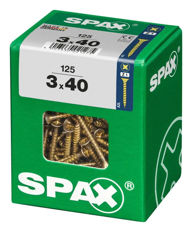 Spax schroef pozidrive verzinkt 3x40mm 125st - Image 2