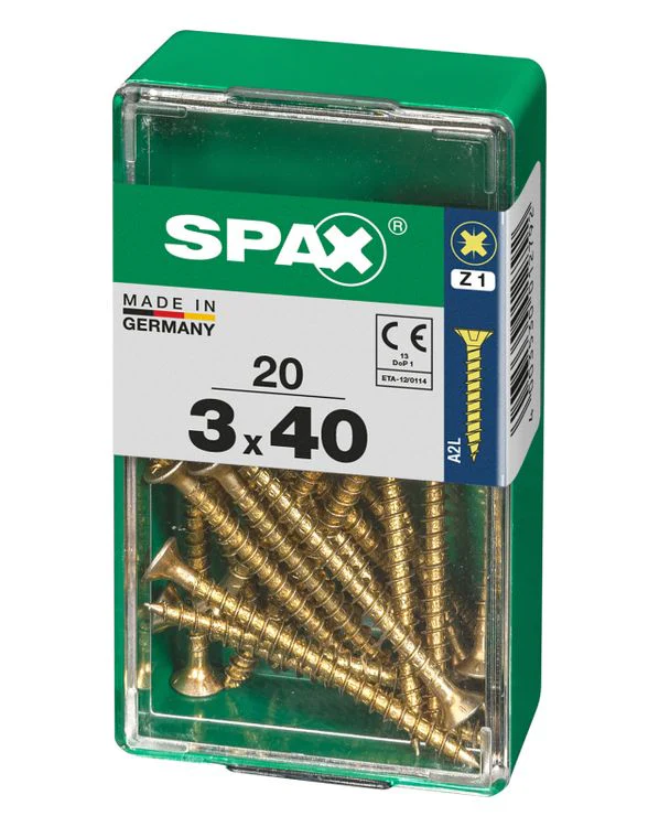 Spax schroef pozidrive verzinkt 3x40mm 20st - Image 2