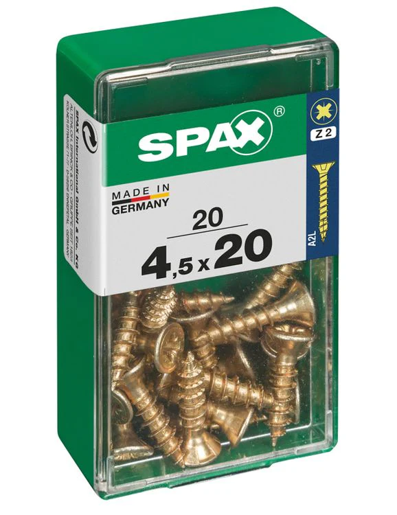 Spax schroef pozidrive verzinkt 4,5x20mm 20st