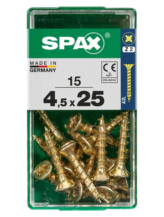 Spax schroef pozidrive verzinkt 4,5x25mm 15st - Image 2