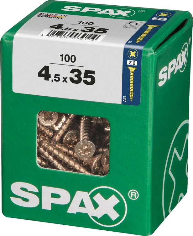 Spax schroef pozidrive verzinkt 4,5x35mm 100st - Image 2