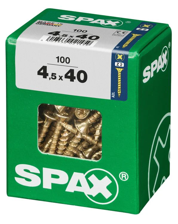 Spax schroef pozidrive verzinkt 4,5x40mm 100st - Image 2