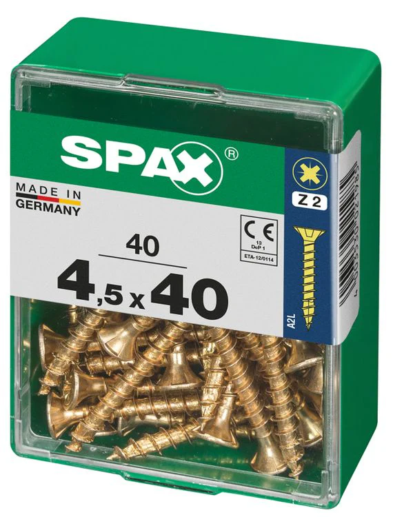 Spax schroef pozidrive verzinkt 4,5x40mm 40st - Image 2