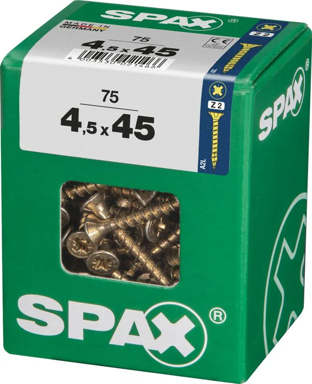Spax schroef pozidrive verzinkt 4,5x45mm 75st - Image 2