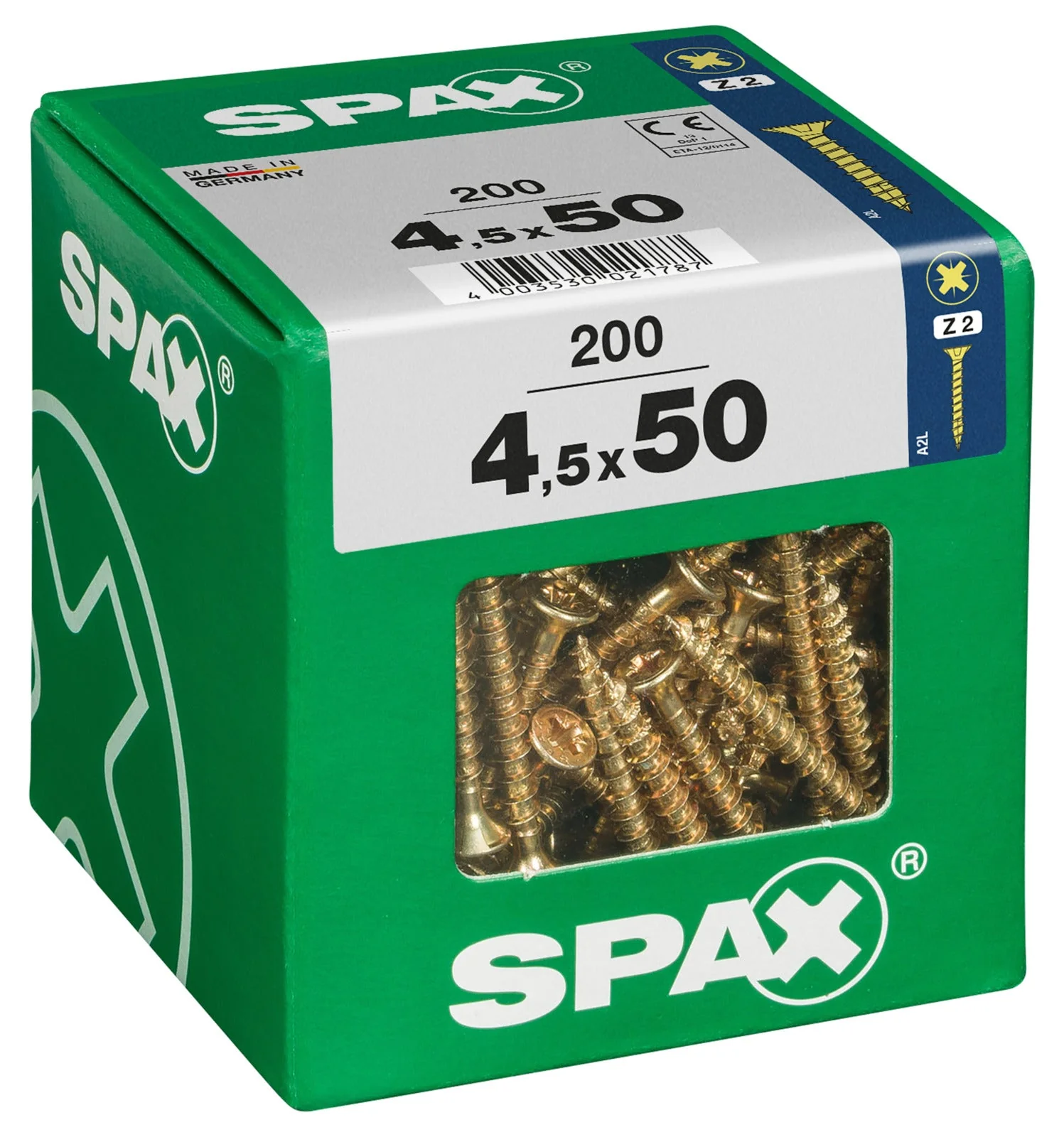 Spax schroef pozidrive verzinkt 4,5x50mm 200st