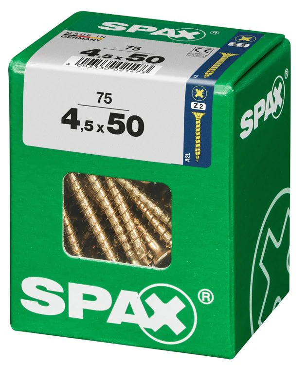 Spax schroef pozidrive verzinkt 4,5x50mm 75st - Image 2