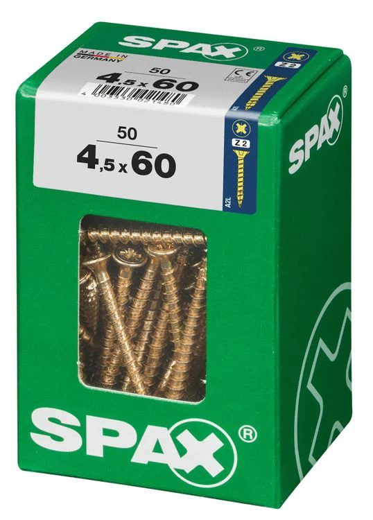 Spax schroef pozidrive verzinkt 4,5x60mm 50st - Image 2