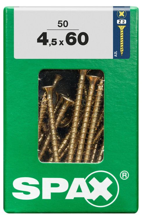 Spax schroef pozidrive verzinkt 4,5x60mm 50st - Image 3