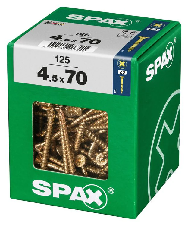 Spax schroef pozidrive verzinkt 4,5x70mm 125st - Image 2