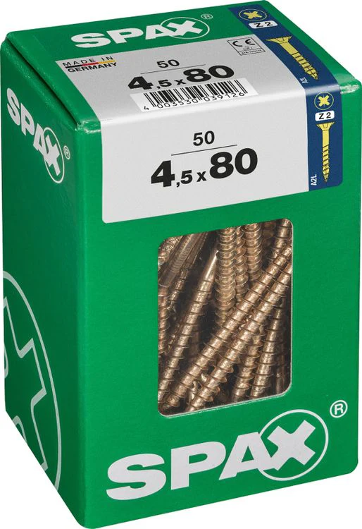 Spax schroef pozidrive verzinkt 4,5x80mm 50st - Image 2