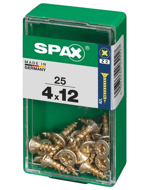 Spax schroef pozidrive verzinkt 4x12mm 25st - Image 2