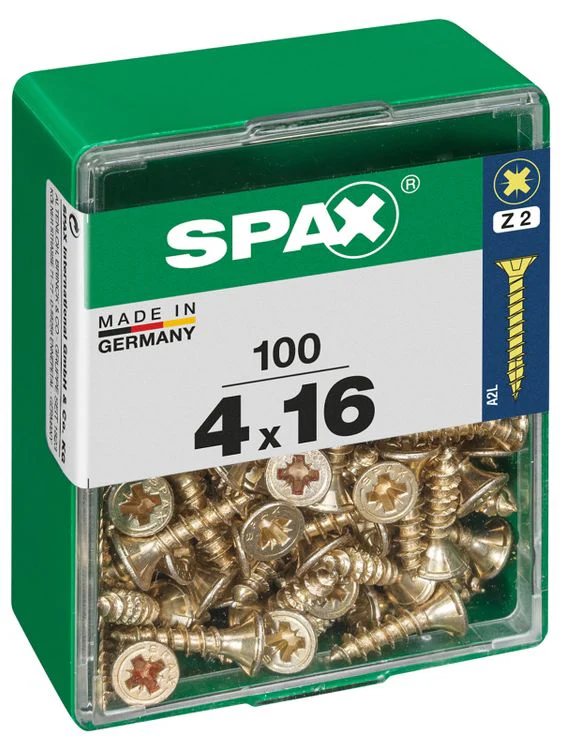 Spax schroef pozidrive verzinkt 4x16mm 100st