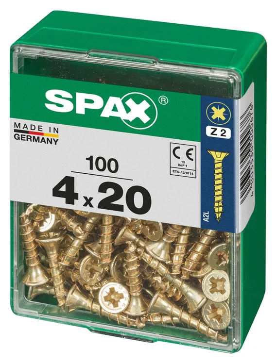 Spax schroef pozidrive verzinkt 4x20mm 100st - Image 2