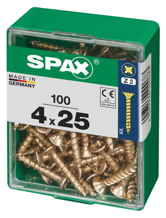 Spax schroef pozidrive verzinkt 4x25mm 100st - Image 2