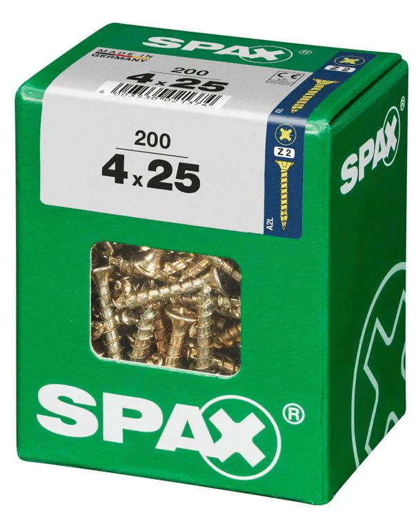 Spax schroef pozidrive verzinkt 4x25mm 200st - Image 2