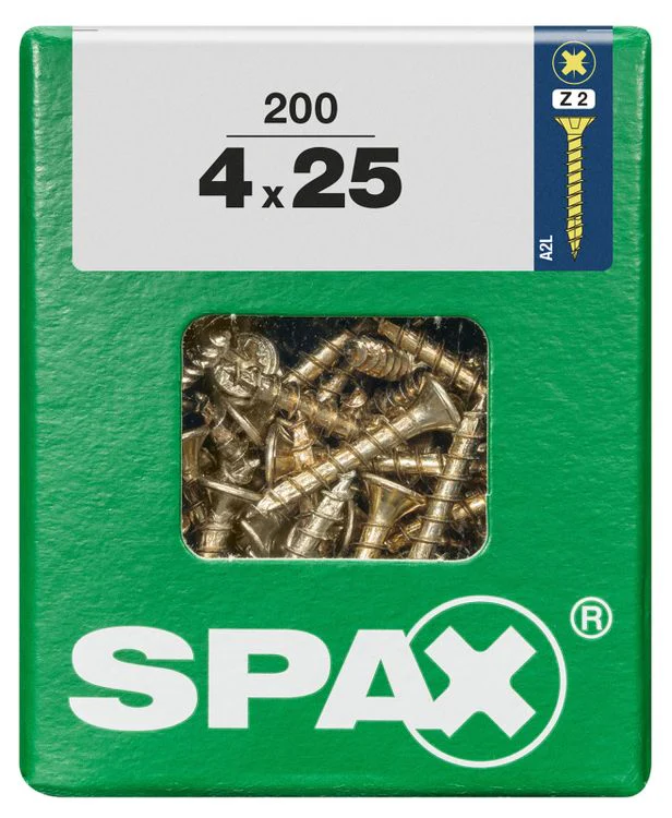 Spax schroef pozidrive verzinkt 4x25mm 200st - Image 3