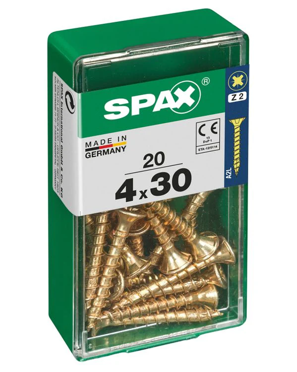 Spax schroef pozidrive verzinkt 4x30mm 20st - Image 2